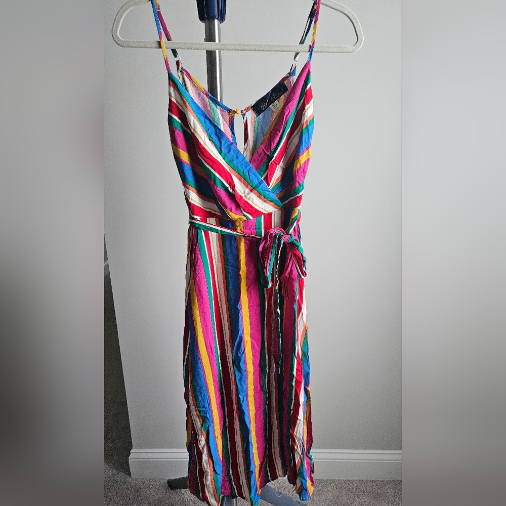 Striped Fuchsia Dress - Size: XXS